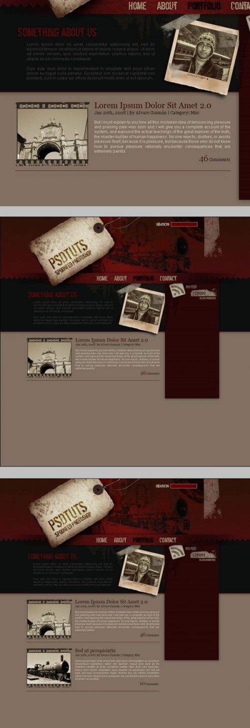 آموزش طراحی وبسایت به سبک گرانج در فتوشاپ